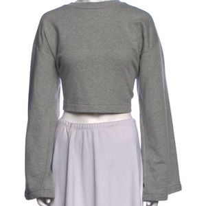 💕 T by Alexander Wang Neckline Long Sleeve Cropped Top